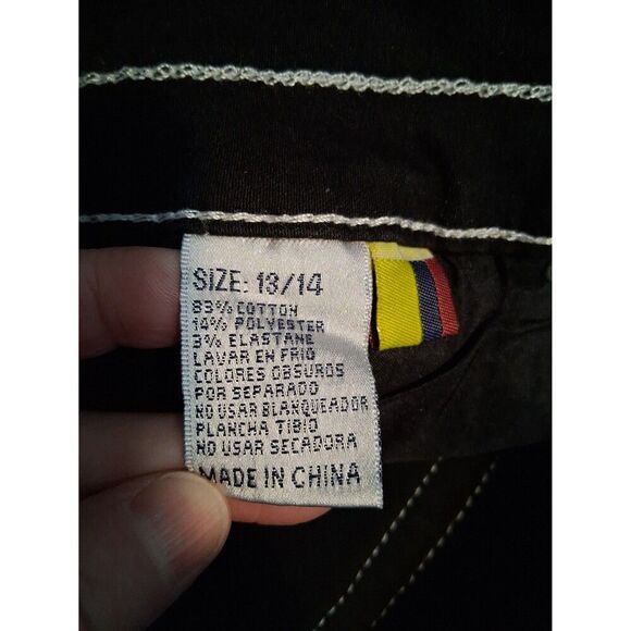 Bamboo Jeans Black with White Stitching Boot Cup Juniors 13/14 - Picture 8 of 9